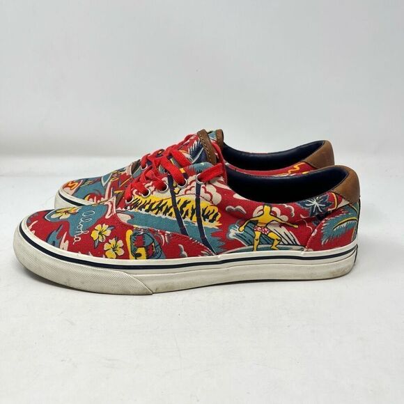Polo Ralph Lauren Thorton Shoes Hawaiian Lace-Up Multicolor Mens Size 9.5D - Picture 1 of 8